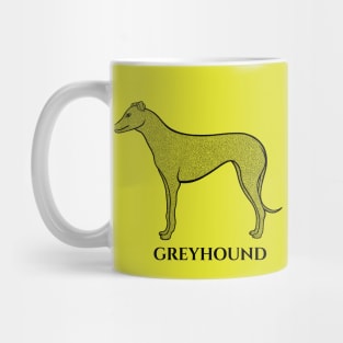 Greyhound Dog Design with Name - detailed drawing for greyhound lovers Mug